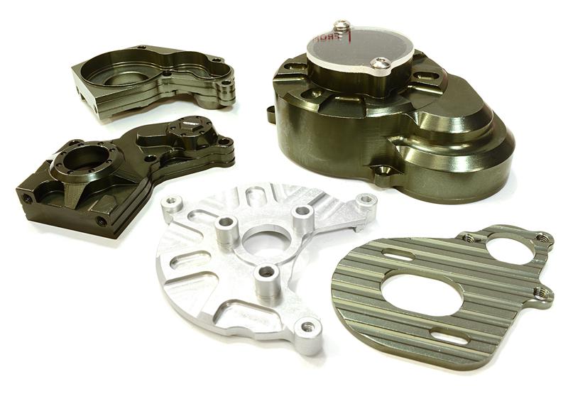 Alloy Gear Cover, Motor Mount & Main Gearbox Case for Axial SCX-10 Crawler