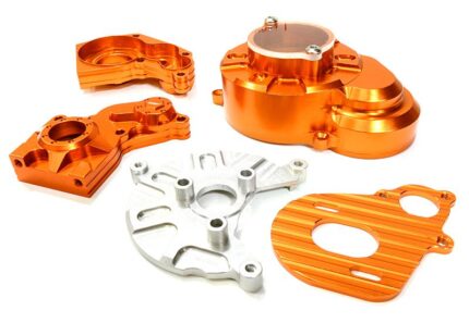 Alloy Gear Cover, Motor Mount & Main Gearbox Case for Axial SCX-10 Crawler