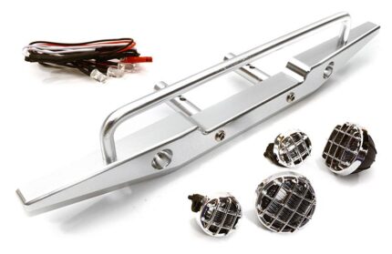 Realistic 1/10 Rear Bumper & Roof Top LED Lights for SCX-10 43mm Mount