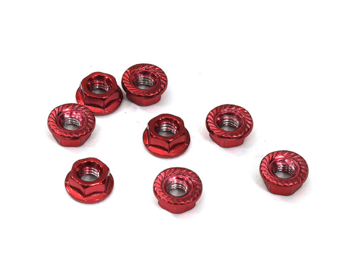 M4 Size Serrated 4mm Wheel Nut Flanged 8pcs for Most 1/10 Scale - Image 1