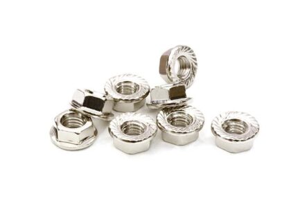 M5 Size Serrated 5mm Wheel Nut Flanged 8pcs for Most 1/10 Scale