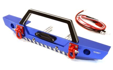 Realistic Alloy Machined Scale Front Bumper w/LED Lights for Axial 1/10 SCX10 II