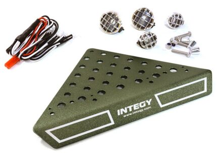 Roof Top Alloy Armor Protection Plate w/ Lights for 1/10 Scale Crawler (W=148mm)