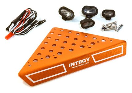 Roof Top Alloy Armor Protection Plate w/ Lights for 1/10 Scale Crawler (W=148mm)
