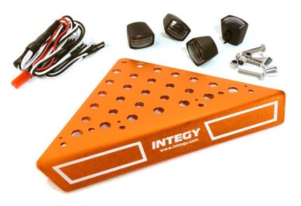 Roof Top Alloy Armor Protection Plate w/ Lights for 1/10 Scale Crawler (W=148mm)