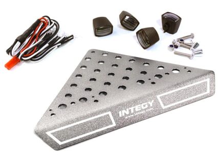 Roof Top Alloy Armor Protection Plate w/ Lights for 1/10 Scale Crawler (W=148mm)