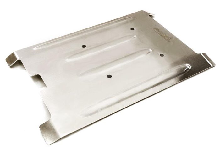 Stainless Steel (Raw) Center Skid Plate for Traxxas 1/10 E-Revo (-2017) & Summit - Image 1