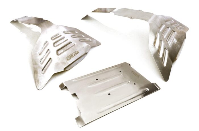Stainless Steel (Raw) Skid Plate Kit for Traxxas 1/10 E-Revo (-2017) & Summit - Image 1