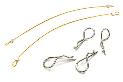 Secured Body Clip (4) with 150mm Retainer Link for 1/8 Scale