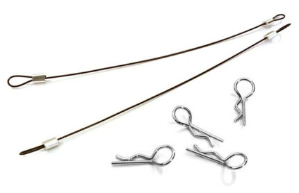 Secured Body Clip (4) with 120mm Retainer Link for 1/10 On-Road