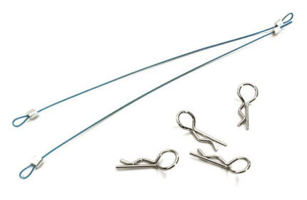 Secured Body Clip (4) with 120mm Retainer Link for 1/10 On-Road