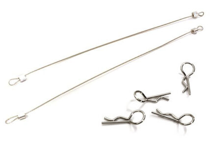 Secured Body Clip (4) with 120mm Retainer Link for 1/10 On-Road