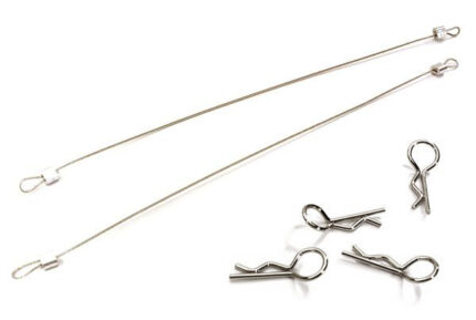 Secured Body Clip (4) with 140mm Retainer Link for 1/10 Off-Road Crawler