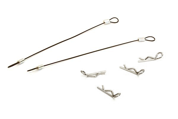 C27667BLACK Secured Body Clip (4) with 120mm Retainer Link for Traxxas 1/16 - Image 1