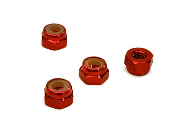 C27798RED Color M4 Size Aluminum Locknut 4pcs - Image 1