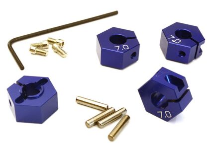 12mm Hex Wheel (4) Hub 7mm Thick for Traxxas 1/10, Axial, Tamiya, Drift & TC