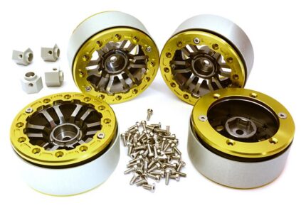 Billet Machined 1.9 Dual 6 Spoke Wheels w/12mm Hex Adapters for Traxxas TRX-4
