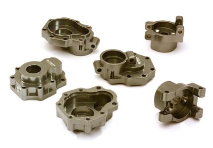 Billet Machined Alloy Rear Portal Drive Housing Set w/ Mount for Traxxas TRX-4