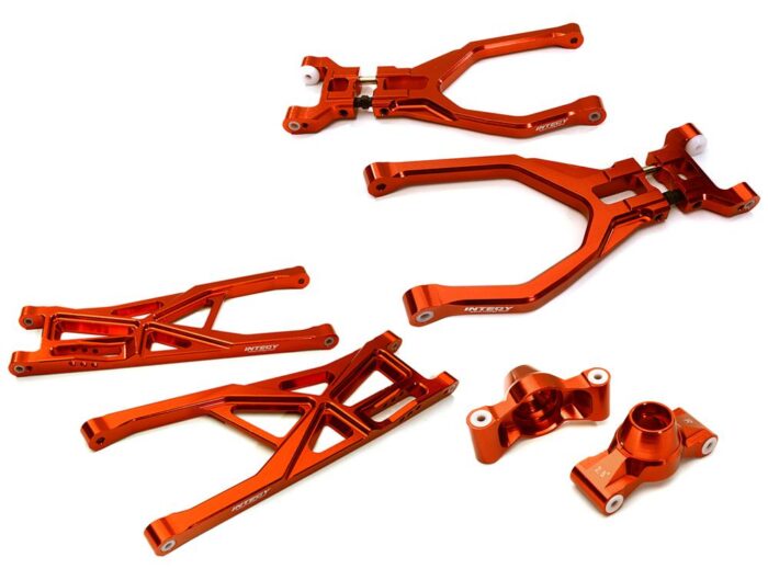Red Billet Machined Rear Suspension Upgrade for Traxxas 1/10 Scale Summit 4WD - Image 1