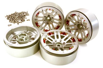 Billet Machined 2.2 Size D6 Spoke Wheels w/ +3 Adapters for Traxxas TRX-4