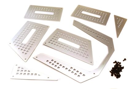 Realistic Silver Metal Armor Plates for Traxxas TRX-4 Tactical Unit