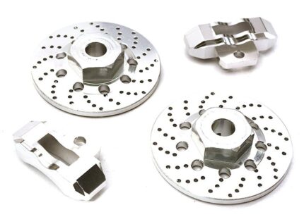 Realistic Silver Alloy Rear Brake Disc for Traxxas 1/10 4-Tec 2.0 (2-Pack)