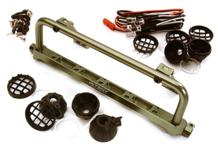 Realistic Roof Top 5 LED Light Bar Cage 148x41mm for 1/10 Scale Crawler