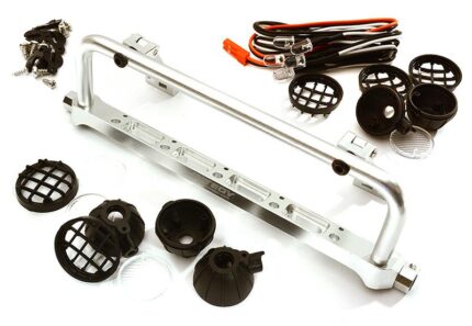 Realistic Roof Top 5 LED Light Bar Cage 148x41mm for 1/10 Scale Crawler