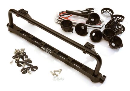Realistic Roof Top 6 LED Light Bar Cage 171x41mm for 1/10 Scale Crawler