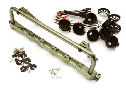 Realistic Roof Top 6 LED Light Bar Cage 171x41mm for 1/10 Scale Crawler