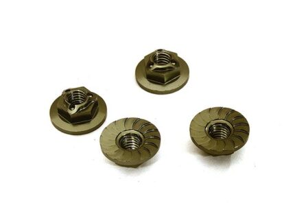 Realistic M4 Size Machined 4mm Serrated Wheel Nuts Flanged for Most 1/10 Scale