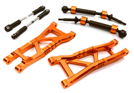 Billet Extended Rear Suspension Kit+Drive Shafts for Traxxas 1/10 Slash 2WD