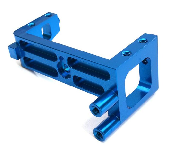 Billet Machined Light Blue Servo Mount for Tamiya 1/10 TA07 PRO - Image 1