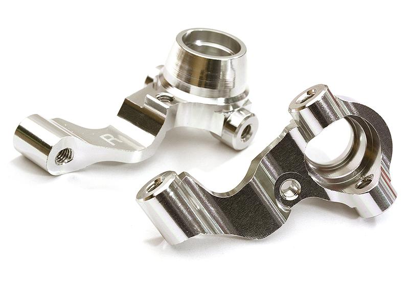 C28635SILVER Billet Machined Alloy Steering Knuckles for Tamiya 1/10 M-07 - Image 1