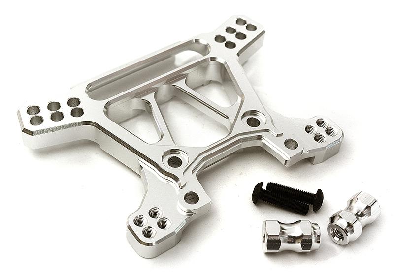C28739SILVER Billet Machined Alloy Front Shock Tower for Traxxas 1/10 Rustler 4X4 6739 - Image 1