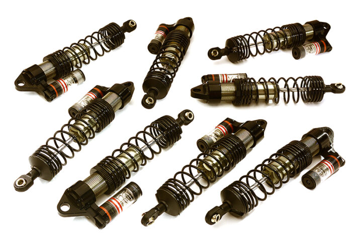 Billet Machined Piggyback Shock Set (8) for Traxxas 1/10 Scale E-Maxx Brushless - Image 1