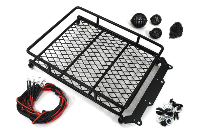 Realistic 1/10 Metal Luggage Tray with 4 LED Spot Light for Axial Wraith 2.2 - Image 1