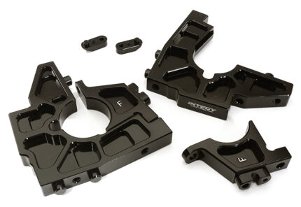 Billet Machined Front Bulkhead Set for Losi 1/5 Desert Buggy XL-E - Black