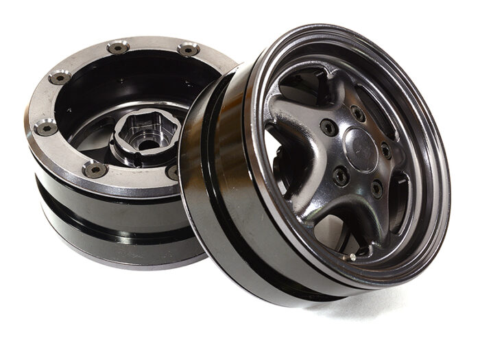 1.9 Size Machined Alloy 5 Spoke Wheel (2) for 1/10 Scale Crawler - Image 1