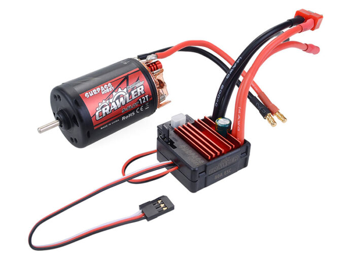 Surpass Hobby Crawler 550 Size 12T 5-Slot Brush Motor w/ BCD80A ESC - Image 1