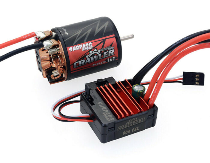 Surpass Hobby Crawler 540 Size 16T 5-Slot Brush Motor w/ BCD60A ESC - Image 1
