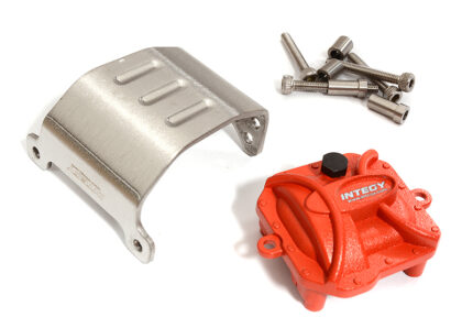 Stainless Steel Skid Plate & Alloy Differential Cover for Axial 1/10 SCX10 II
