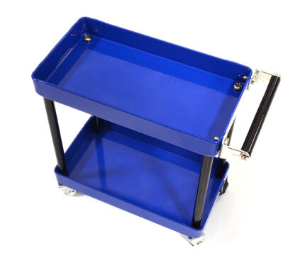 Realistic Scale Model 2-Tier Rolling Metal Storage Organizer Cart for RC