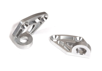 Machined Alloy Front Body Mounts for Axial 1/10 SCX10 II 6X6 - Silver