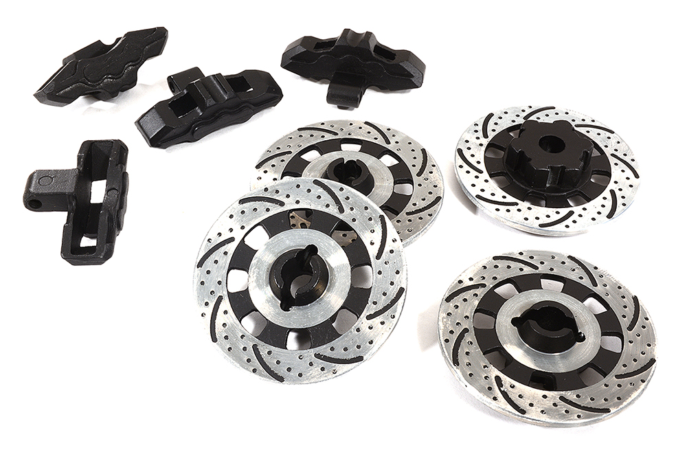 Realistic Scale Alloy Brake Disc Set for Traxxas 1/7 Unlimited Desert Racer 8569