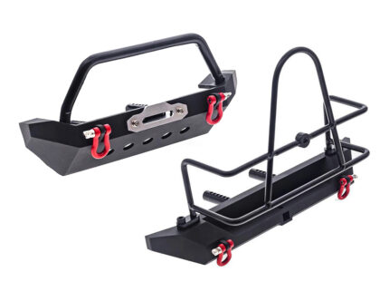 Realistic 1/10 Front & Rear Bumper w/ Spare Tire Mount for Traxxas TRX-4, SCX-10