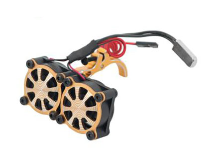 Alloy Mount + Thermo Controlled Twin Cooling Fan for Motor 36mm O.D.