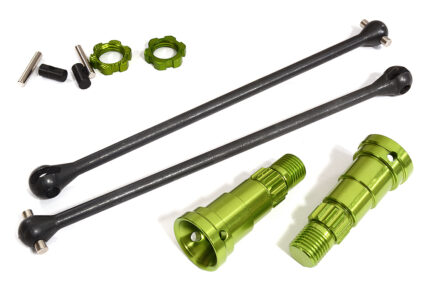 Universal Green Drive Shafts with Stub Axles (2) for Traxxas 8S X-Maxx 4X4