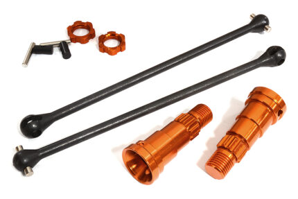 Universal Drive Shafts with Stub Axles (2) for Traxxas 8S X-Maxx 4X4 - Orange