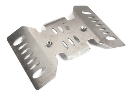 Realistic Stainless Steel Center Skid Plate for Axial SCX10 III Crawler - Silver